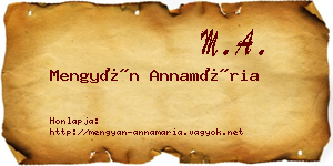 Mengyán Annamária névjegykártya